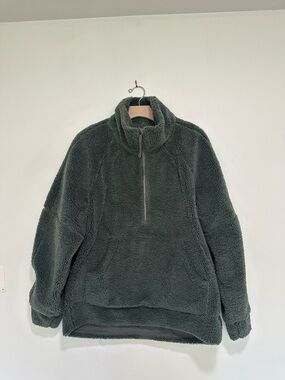 Lululemon Half-Zip Sherpa Pullover - Dark Green - size L/XL